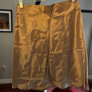 Aritzia Babaton Gold Satin Slip Skirt